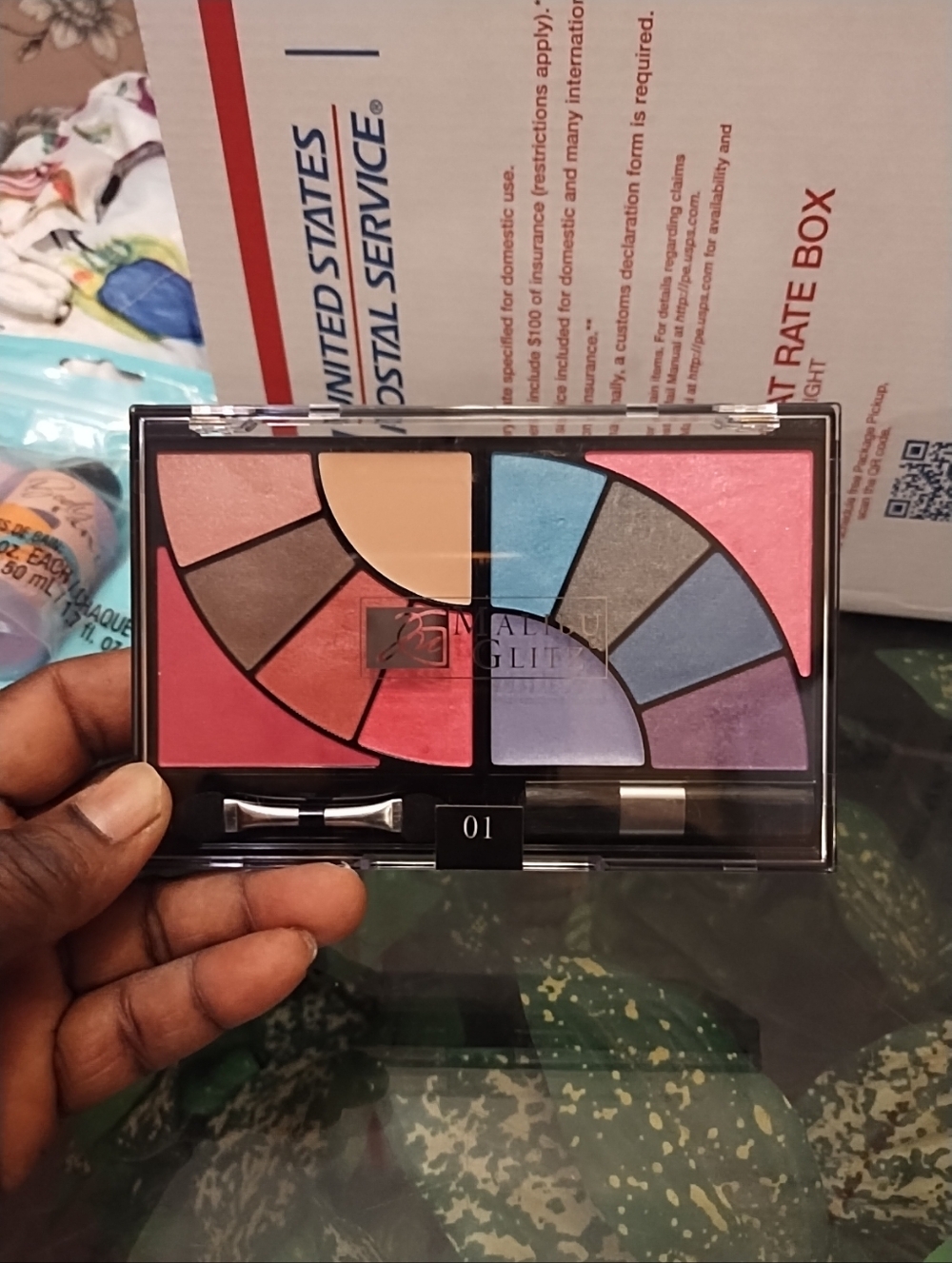 Malibu Glitz #1 Compact Eyeshadow & Blush Palette - Vibrant Pink, Blue, Purple